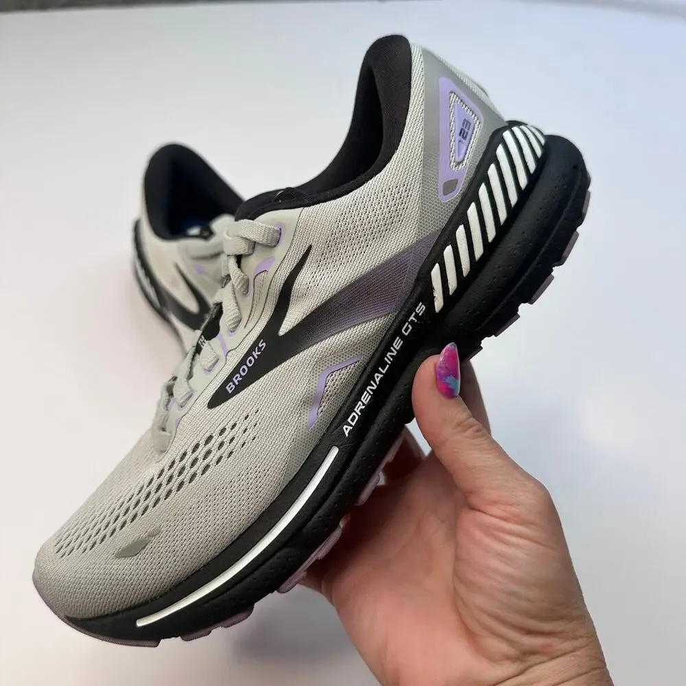 Brooks Adrenaline GRS 23 Gray Black Purple Sneakers
